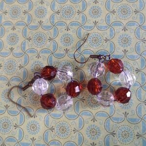 Elegant Dark Brown and Clear Beaded Earrings